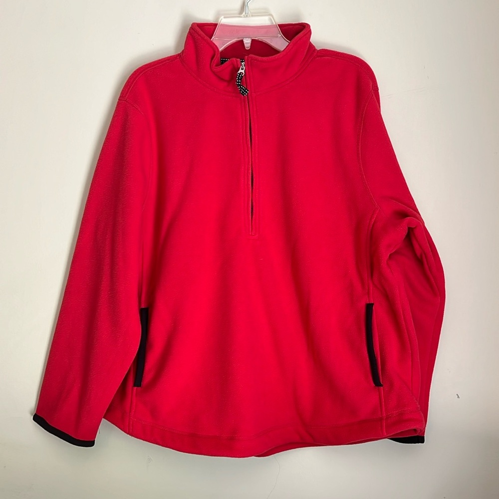 Coldwater creek Red fleece half zip with pockets